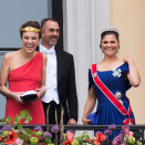 På Slottsbalkongen: Desirée Kogevinas og Carlos Eugster, Kronprinsesse Victoria og Prins Daniel av Sverige. Foto: Jon Olav Nesvold / NTB scanpix